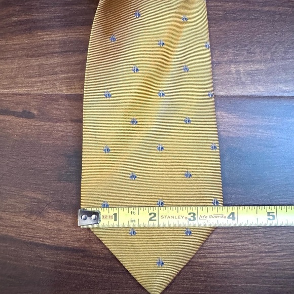 BROOKS BROTHERS “346” Pure Silk Gold and Blue Classic Tie - Picture 7 of 8